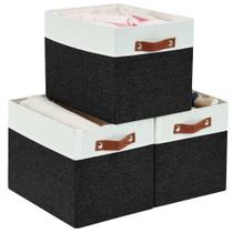 Cajas de almacenamiento DECOMOMO Kallax 33x38x33 cm Negro Blanco Juego de 3