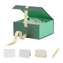 Cajas de Regalo BoxSkivra Paquete de 5 15x15x7.5 cm con Cinta Verde Cajas de Regalo BoxSkivra Paquete de 5 15x15x7.5 cm con Cinta Verde
