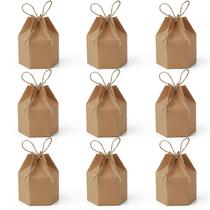 Cajas de Regalo Lámpara Mini Linterna de Papel Hexagonal Kraft Paquete de 50