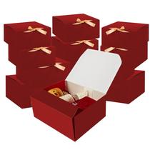Cajas de Regalo LWYMX Paquete de 12 Rojas con Tapa 25x20x10 cm