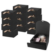 Cajas de Regalo LWYMX Paquete de 24 unidades en Negro con Listón 25x20x10 cm