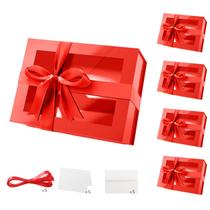 Cajas de Regalo PACKQUEEN Rojas con Ventana 24x17,5x10 cm (Paquete de 5) Cajas de Regalo PACKQUEEN Rojas con Ventana 24x17,5x10 cm (Paquete de 5)