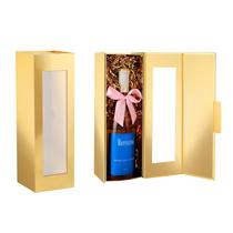 Cajas de Regalo para Vino PACKQUEEN 2 Doradas 34x11x10 cm con Ventana Cajas de Regalo para Vino PACKQUEEN 2 Doradas 34x11x10 cm con Ventana