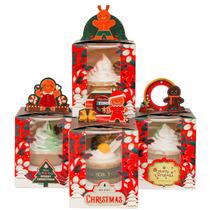 Cajas para Cupcakes qiqee Navidad 50 unidades con Ventana 9.4x9.4x11.4 cm Cajas para Cupcakes qiqee Navidad 50 unidades con Ventana 9.4x9.4x11.4 cm
