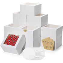 Cajas para Pasteles EQOREIIN Pequeñas con Ventana 20 cm Juego de 24 con Bases Cajas para Pasteles EQOREIIN Pequeñas con Ventana 20 cm Juego de 24 con Bases