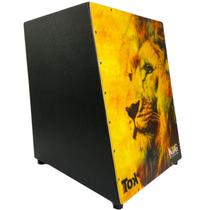 Cajón Acústico Nobre Tok Exclusivo King Musical Leão Laranja