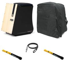 Cajon Eletrico FSA Gibão FGB6501 C/ Captação Dupla Preto + Capa + Vassourinha + Cabo Cajon Eletrico FSA Gibão FGB6501 C/ Captação Dupla Preto + Capa + Vassourinha + Cabo