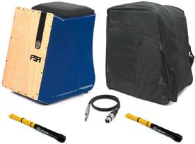 Cajon Eletrico FSA Gibão FGB6503 C/ Captação Dupla Azul + Capa + Vassourinha + Cabo