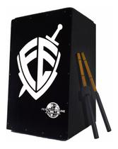 Cajon Elétrico Percussionline Fé Escudo + Vassourinhas