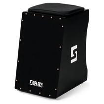 Cajon Eletroacústico Profissional Preto Spark De Percussão