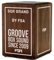 Cajón FSA Square Tabaco FLC8585 Reto SQR Brand com dupla captação ativa XLR e assento em E.V.A.