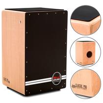 Cajón reto elétrico witler drums natural preto