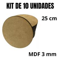 Cake Board 25cm MDF 3mm Liso 10 Un Base Para Bolo Confeitaria Cake Board 25cm MDF 3mm Liso 10 Un Base Para Bolo Confeitaria