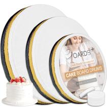 Cake Board Drums BOARDS+, pacote com 9, 3 tamanhos (20, 25, 30 cm) e 3 cores Cake Board Drums BOARDS+, pacote com 9, 3 tamanhos (20, 25, 30 cm) e 3 cores