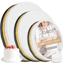 Cake Board Drums BOARDS+, pacote de 12, 3 tamanhos 20-30 cm, 4 cores
