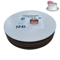 Cake Board Em Mdf de 3mm Para Bolo e Confeitaria Kit com 10 Borda Lisa 18cm