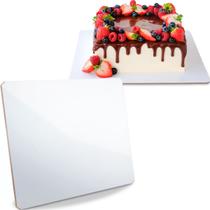 Cake Board Mdf Quadrado 30x30cm Branco Para Confeitaria Com 10 Cake Board Mdf Quadrado 30x30cm Branco Para Confeitaria Com 10