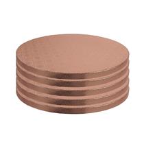Cake Board O'Creme Rose Gold Foil Round 10", pacote com 5