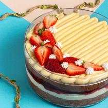 Cake Box Cristal Redonda Com Tampa Sobremesa de Natal 1,5L