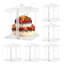 Cake Box JCD Multi-Layer PET Clear 10x10x9cm para bolo de 8 polegadas
