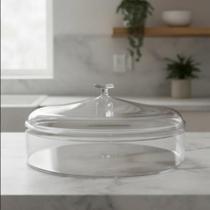 Cake Box Redonda Acrílica 1,100 L Sobremesa Confeiteiro