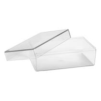 Cake Box Retangular 500ml Cristal Com Tampa Alta Lançamento Sobremesa Natal Blue Star