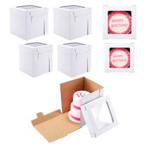 Cake Boxes Huoshange Tall for Tier Cakes, 10 x 10 x 12 polegadas, pacote com 4 Cake Boxes Huoshange Tall for Tier Cakes, 10 x 10 x 12 polegadas, pacote com 4