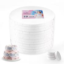 Cake Drum POPUPPARTY, 10 polegadas, redondo, branco, pacote com 12