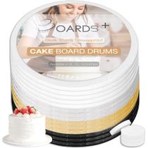 Cake Drums BOARDS+, pacote de 14, 25 cm, branco, preto, prata e dourado