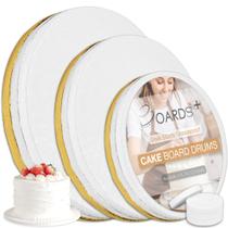 Cake Drums BOARDS+ tamanhos de 8, 10 e 12 polegadas em branco, prata e ouro