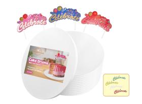 Cake Drums Golden Bakery Family, redondo branco de 10 polegadas (pacote com 12)