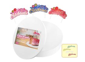 Cake Drums Golden Bakery Family, redondo branco de 10 polegadas (pacote com 6)