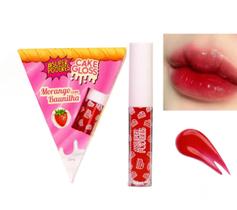 Cake Gloss Morango com Baunilha Super Poderes Brilho, Hidratação e Lábios Radiantes 3,5ml
