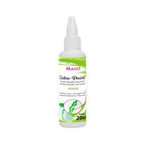 Cake paint corante p/ decoração c/ pincel verde 20ml- mago