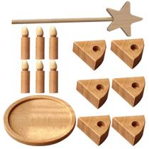 Cake Playset HOMSFOU Birthday Party de madeira para crianças