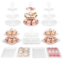Cake Stand Set NWK, pacote de 10 de duas camadas e três camadas Cake Stand Set NWK, pacote de 10 de duas camadas e três camadas