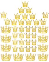 Cake Topper Benvo Gold Crown 40 peças de strass de pérola para festa