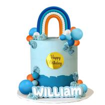 Cake Topper DiDida Rainbow Blue com bola laranja para aniversário