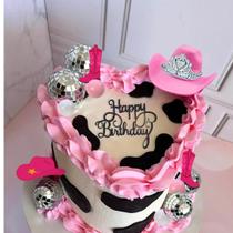 Cake Topper DiDiDida Disco Cowgirl Hat Boot Disco Ball