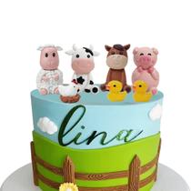 Cake Topper DiDiDida Farm Animal Theme, aniversário, chá de bebê