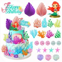 Cake Topper DRWATE Mermaid Under the Sea com Ariel 24 unidades