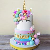 Cake Topper DRWATE Unicorn Flower Birthday Party 38 unidades