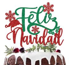 Cake Topper Ferburitar Feliz Navidad Feliz Natal Papai Noel