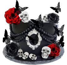 Cake Topper GallaRato Gothic Rose Skull Till Death 21 unidades
