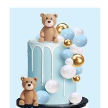 Cake Topper GMakceder Baby Bear Blue Ball Polymer Clay