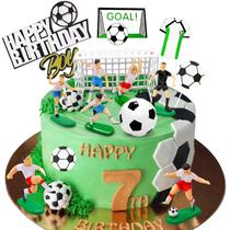Cake Topper Lukinuo Soccer Theme Party 14 unidades para homens e meninos