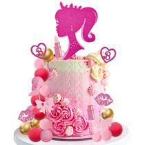 Cake Topper MEMOVAN Hot Pink Girl Princess Theme Party 31 unidades