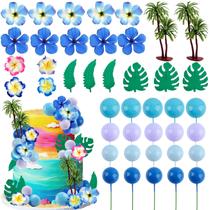 Cake Topper Morofme Hawaiian Tropical Flowers 42 unidades