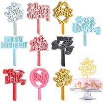 Cake Topper Outus 150 unidades de acrílico multicolorido de feliz aniversário Cake Topper Outus 150 unidades de acrílico multicolorido de feliz aniversário