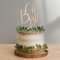 Cake Topper Party to Be Oh Boy It's a Boy Baby Shower Wood
